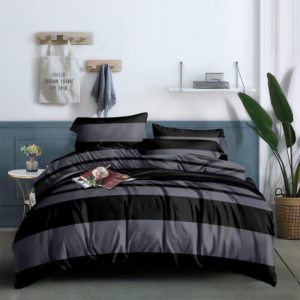 Black And Gray Stripe Black and Grey Stripe Bedsheet Set