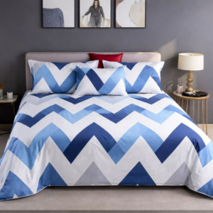 Blue Chevron Pattern Bedsheet Set