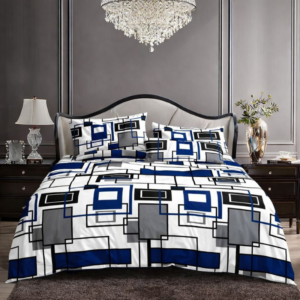Midnight Grid 5-Piece Bedsheet Set