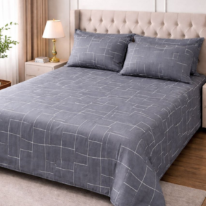 Modern Grey Geometric Bedsheet Set