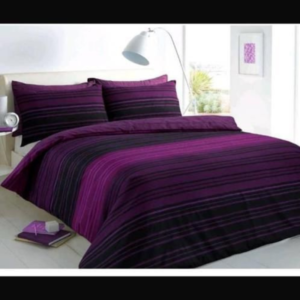 Royal Purple Gradient Stripe Six Piece Duvet Set
