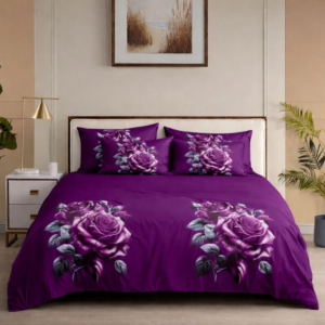 Royal Purple Rose Bedsheet Set