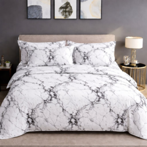 White Marble Six Piece Duvet Set