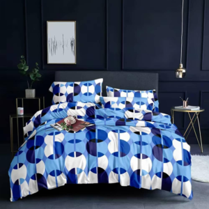 Midnight Blue Geometric Duvet Set (6-Piece)