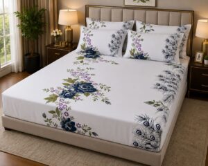 IMG-20260617-WA0008 Royal Peacock Floral 5-Piece Bedsheet Set