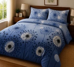 Midnight Dandelion Bloom 5-Piece Bedsheet Set