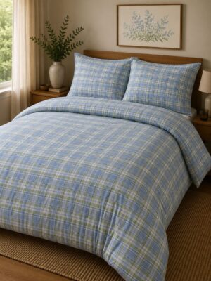 IMG-20260617-WA0015(1) Classic Pastel Plaid 5-Piece Bedsheet Set