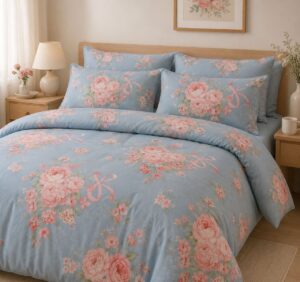 Blush Rose Garden 5-Piece Bedsheet Set