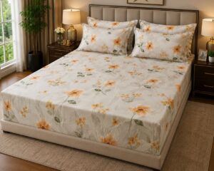 IMG-20260617-WA0017 Golden Meadow Floral 5-Piece Bedsheet Set