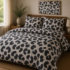 IMG-20260617-WA0019 Modern Monochrome Animal Print 5-Piece Bedsheet Set