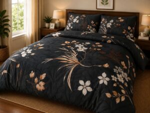 Midnight Floral Elegance 5-Piece Bedsheet Set