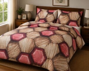 Ruby Hexagon 5-Piece Bedsheet Set