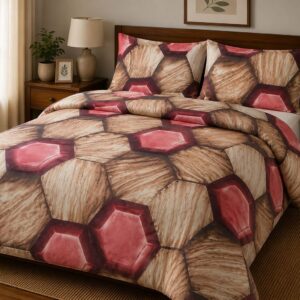 Ruby Hexagon 5-Piece Bedsheet Set