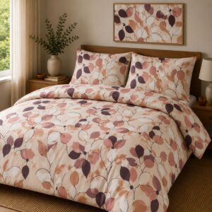 Autumn Blush Leaves 5-Piece Bedsheet Set