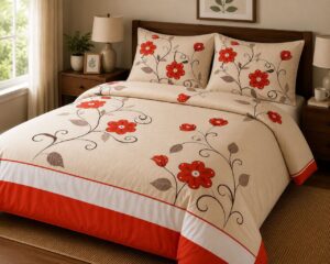 Scarlet Blossom 5-Piece Bedsheet Set