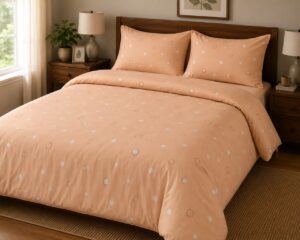 IMG-20260617-WA0089 Peach Polka Dot 5-Piece Bedsheet Set