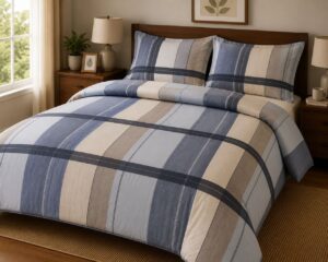IMG-20260617-WA0090 Classic Blue Plaid 5-Piece Bedsheet Set